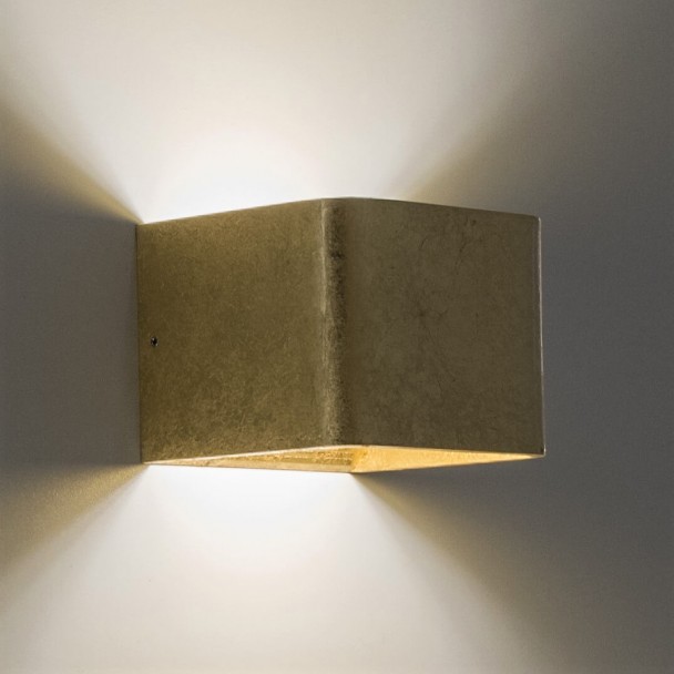 ottone dorato integrato della lampada a muro del LED - Quadra doré 10 cm