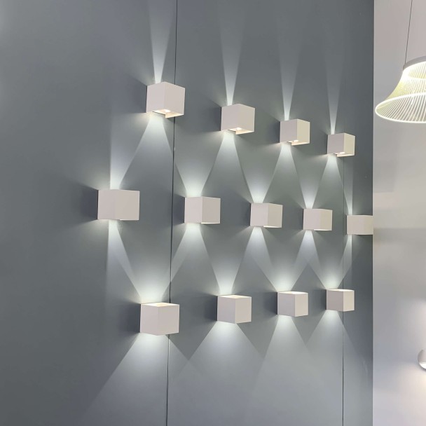 lampada a muro moderno a buon mercato dimmerabile - Cubic blanc