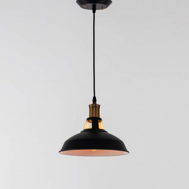 lampada di lampadario a sospensione in metallo nero E27 - Aster