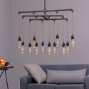 Sospensione industriale in filo rosso 12 luci - Vostok