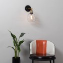 lampada a muro abbastanza bronzo e vetro trasparente - Olivia