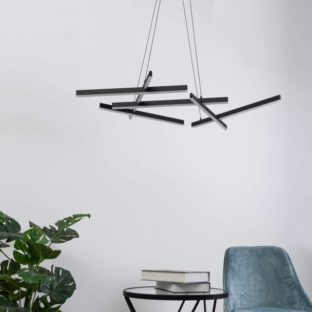 Lampada a sospensione a LED nera ultra decorativa