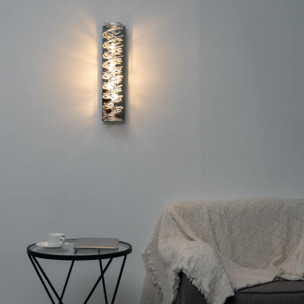Applique da parete cromo lunga 62 cm – design...
