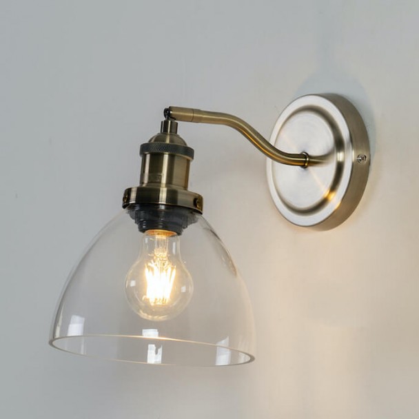 Lampada da parete a campana in vetro