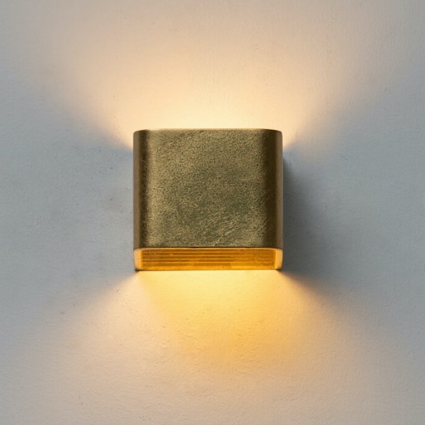 Lampada da parete effetto foglia doro