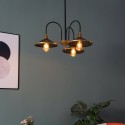 Lampadario industriale con tre paralumi