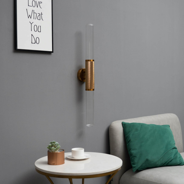 Lampada da parete longitudinale con due lampadine