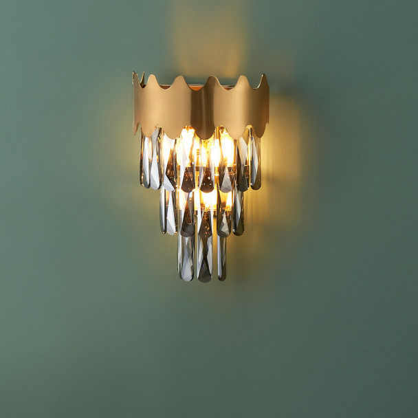 Lampada da parete con cristalli