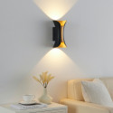 Lampada da parete a LED nera, interno oro