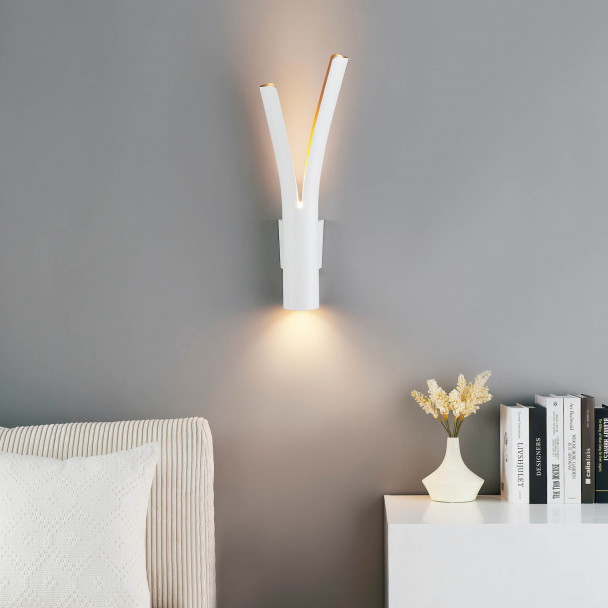 Lampada da parete a LED bianca, interno oro