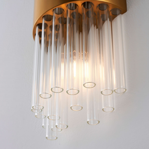 Lampada da parete in metallo in ottone lucido