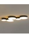 Plafoniera nera moderna 5 spot luminosi LED - Skavi