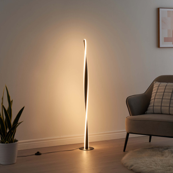 Lampada da terra nera LED dimmerabile...