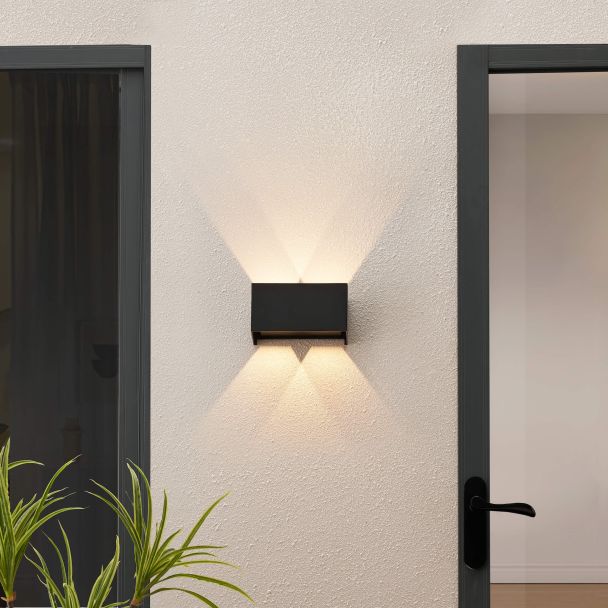 Applique nera LED design doppio - dimmerabile esterni - Cubic