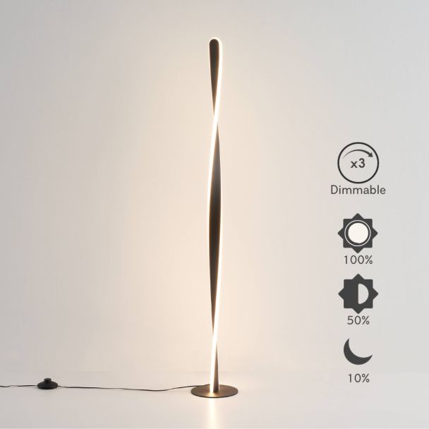 Lampadario nero LED dimmerabile attorcigliato - Mazen
