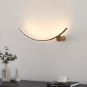 Applique nera con base in ottone - Curva