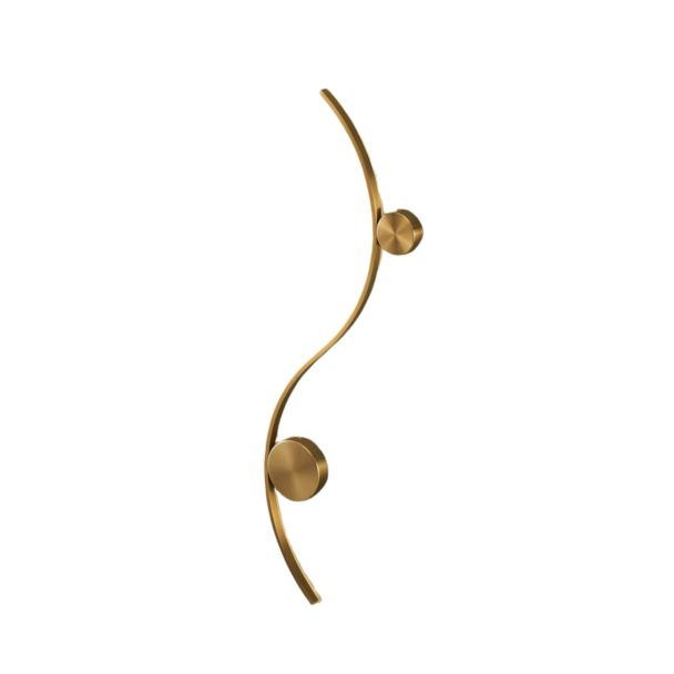 Applique LED design lunga onda doppio supporto ottone - Curva