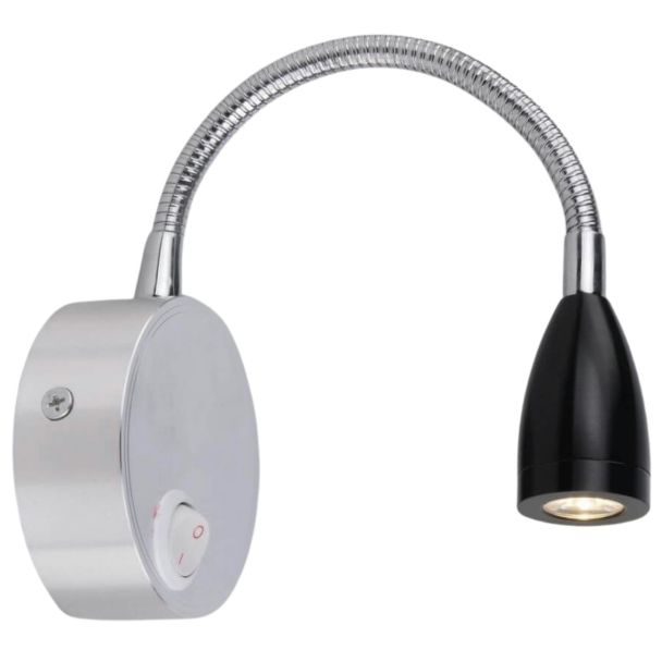 Applique/Luce di Lettura design nera - Notta
