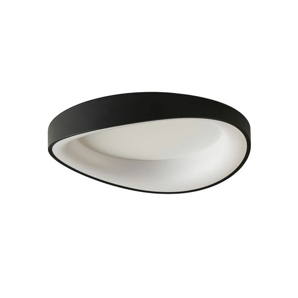 Plafoniera rotonda nera discreta LED dimmerabile - Belina