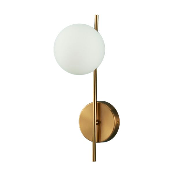 Applique da parete globo in vetro bianco look vintage - Neira