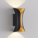 Illuminazione a parete LED nero interno dorato IP54 - Foria