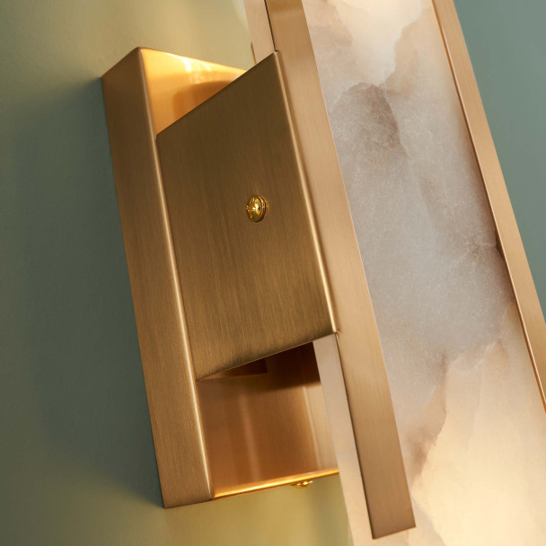 Applique LED dorata paralume vetro opalino - Enola