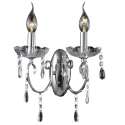 Applique 2 Luci cristallo barocco con pendente d'argento - Pavia