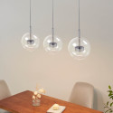 Lampadario con tre sfere in vetro - Gica