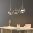 Lampadario con tre sfere in vetro trasparente - Gica