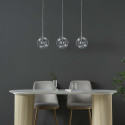 Lampadario triplo LED vetro trasparente - Gica