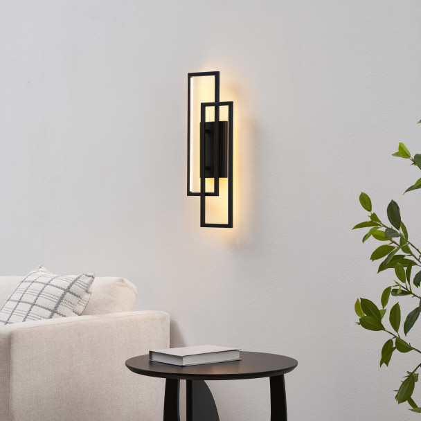 Applique LED nera atmosfera calda - Torello