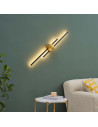 Grande applique nera e ottone dalle linee essenziali 89 cm - Pia
