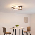 Plafoniera LED nera con anelli intrecciati - Unity