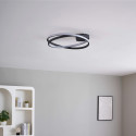 Plafoniera LED nera con anelli intrecciati - Unity