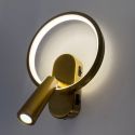 Applique dorata doppia illuminazione con lampada da lettura centrata - Lona