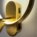 Applique dorata doppia illuminazione con lampada da lettura centrata - Lona