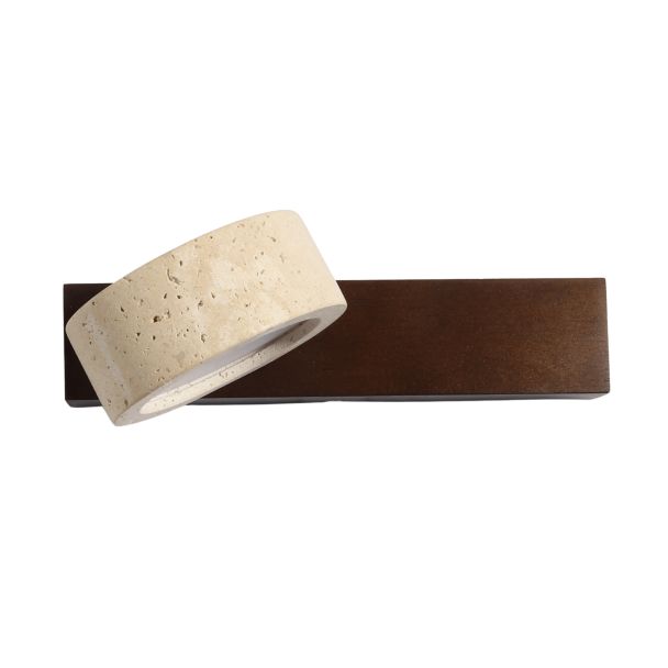 Illuminazione da parete travertino legno naturale - Fiorenzo