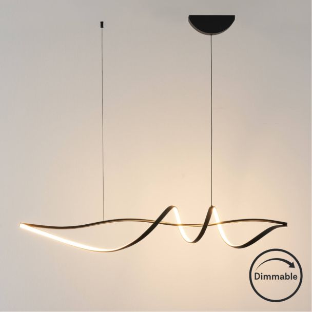 Grande sospensione spirale nera lunghezza 120 cm- Lybella