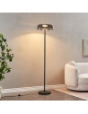 Lampada da terra nera con vetro fumé stile contemporaneo 165 cm - Riccardo