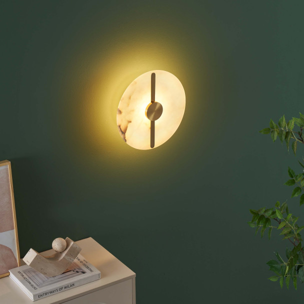 Applique da parete alabastro luce naturale diffusa - Lunéa