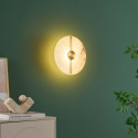 Applique da parete rotonda alabastro ottone design moderno - Lunéa