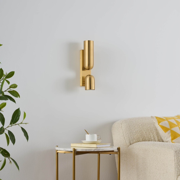 Applique da parete dorata tubo luminoso design moderno - Arven