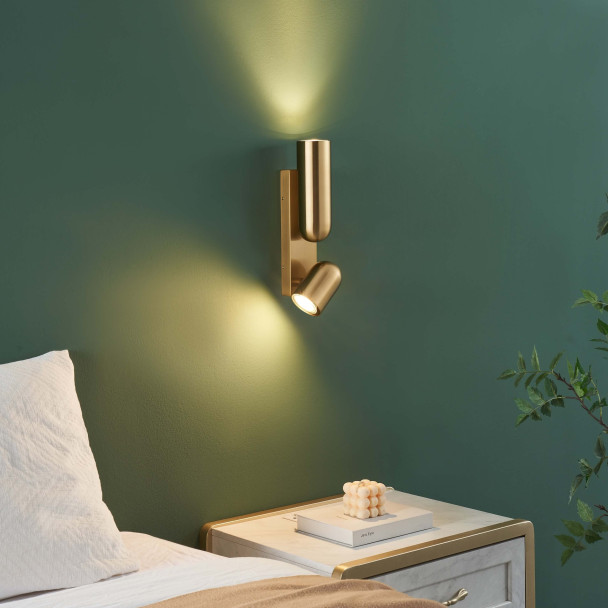 Applique da parete dorata moderna doppio fascio luminoso - Arven