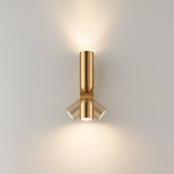 Applique da parete dorata doppia luce chic - Arven