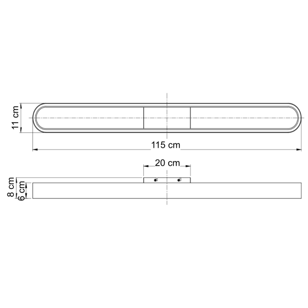 Illuminazione lineare beige LED dimmerabile 115...