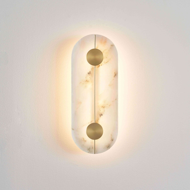 Lampada alabastro dorata per soggiorno - Calizia