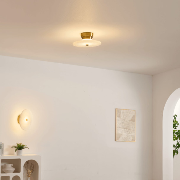 Illuminazione da parete marmo bianco opalino - Lilasea