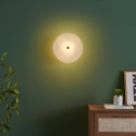 Lampada da parete ottone marmo bianco - Lilasea