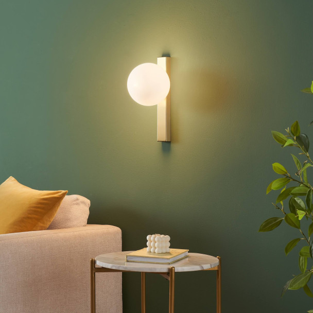 Applique da parete ottone vetro satinato moderno - Noava