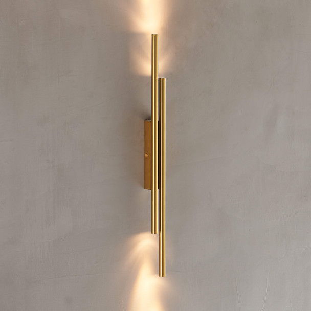 Illuminazione parete ottone verticale LED casa moderna - Gali
